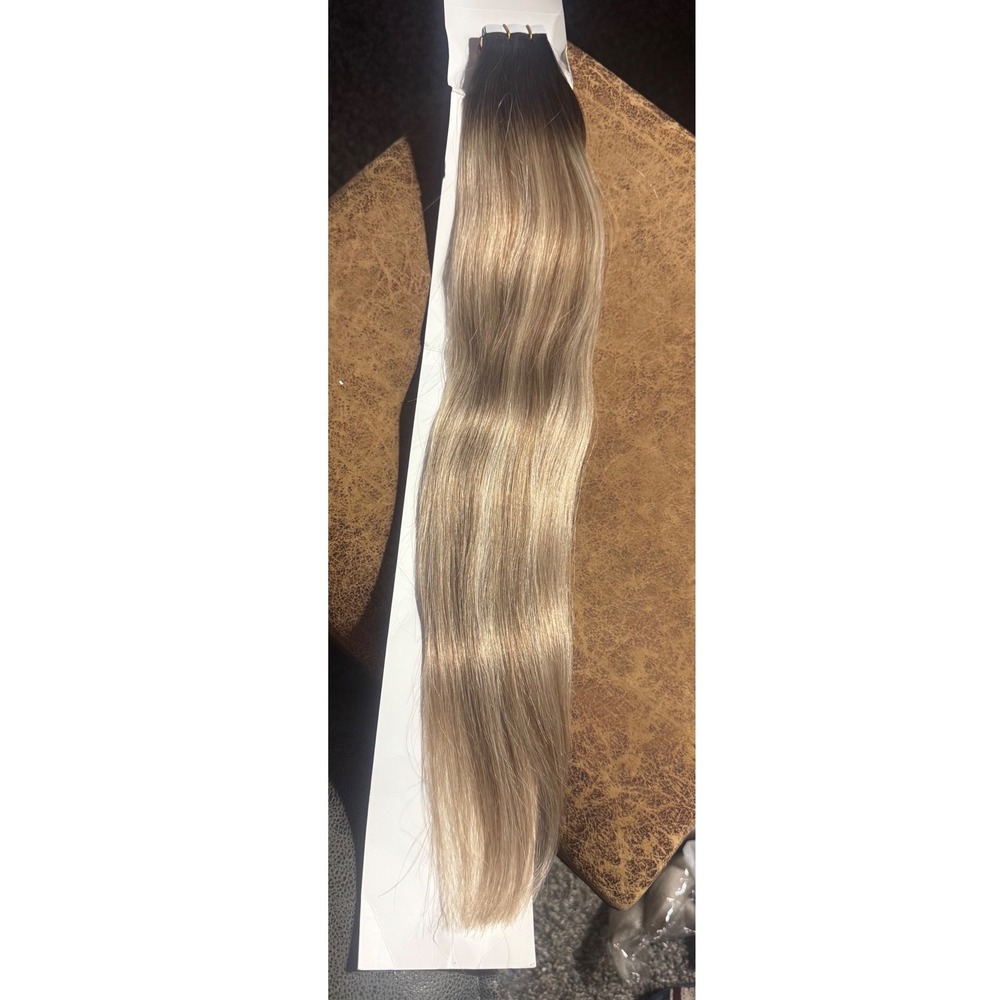 20 Inch Tape In Hair Extensions Ombre Dark Brown to Ash Blonde 50g 20pcs TP3824